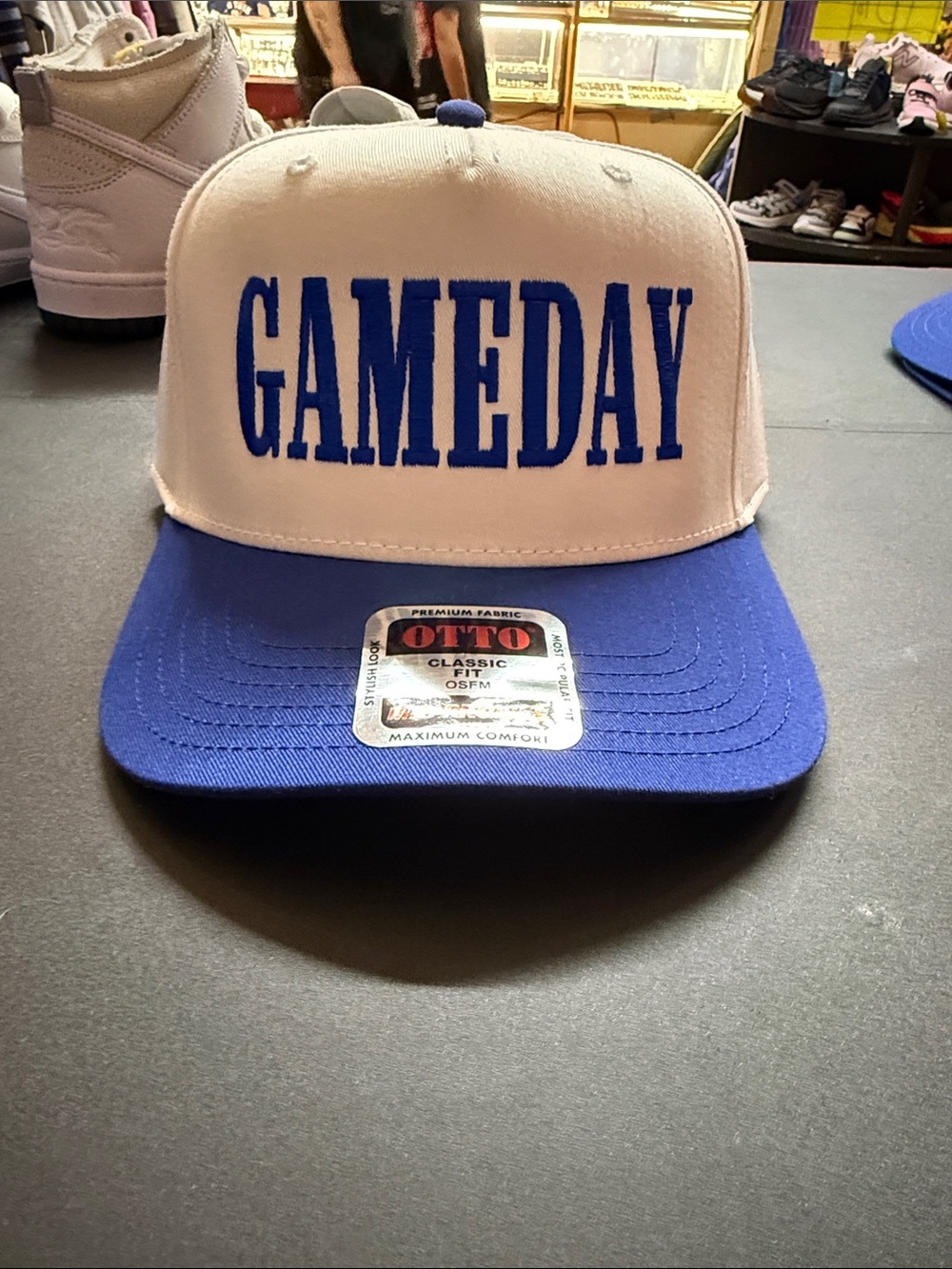 OTTO White and Blue GAMEDAY Snapback Hat